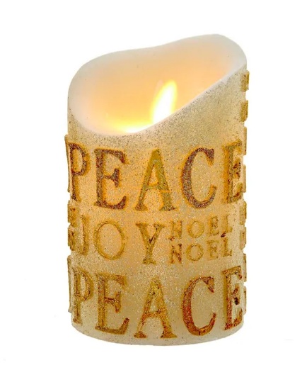 5"GOLD LED CANDLE W/FLICKER FLAME EFFECT. 