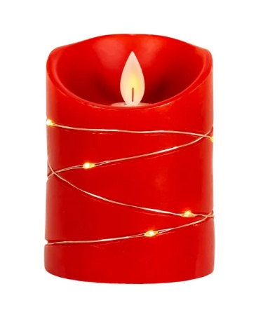 4´´BATTERY OPERATED LED FLIKER FLAME CANDLE+FAIRY LIGHTS