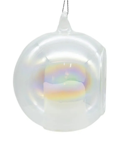 90MM LED GLASS CANDLE ORNAMENT