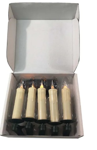 BATTERY OPERATED 5 LIGHT AMBER LED CANDLE LIGHT CLIP-ON  