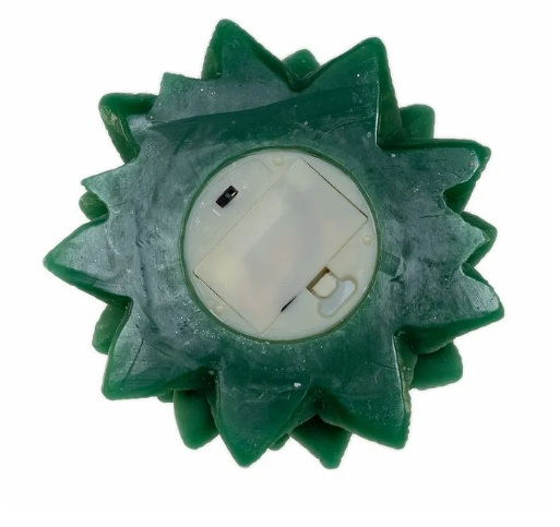 9´´BO LED FLCKR FLAME GREEN TREE CANDL