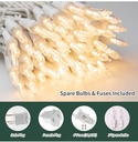 100 WARM WHITE MINI LED LIGNTS  (WHITE WIRE)