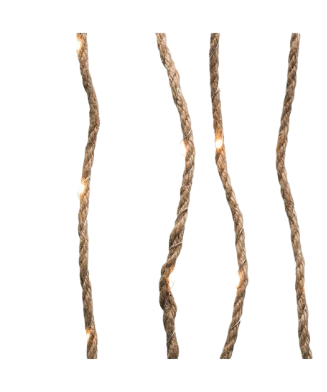 6'4P BROWN BURLAP ROPE LIGHTS LED