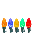 25L FACETD C7 MULTICOLORED LED GRN WIR