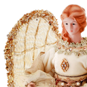 16"FABRIC RESIN EMBROIDED ANGEL W/SHEER WINGS