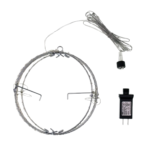 12" 280-LIGHT WARM WHITE LED FOLDABLE SILVER METAL SPHERE