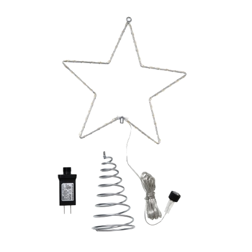 12.2"METAL SILVER LIGHTED MICRO LED LIGHTS ON STAR