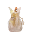 14"FIBER-OPTIC IVORY AND GOLD ANIMATED LED ANGEL TREETOP