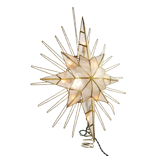 10L 14" GOLD GLITTER BETHLEHEM STAR TREETOP