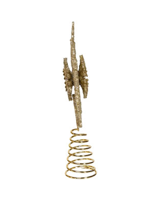 5" CHAMPAGNE GOLD GLITTERED SNOWFLAKE TREETOP