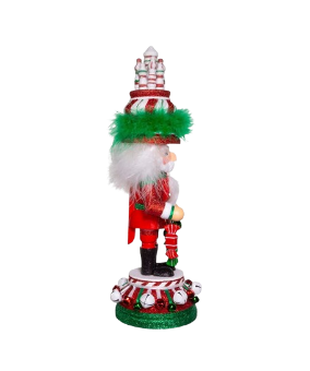 15"HOLLY WOOD RED, WHITE & GREEN CANDY TOWER HAT