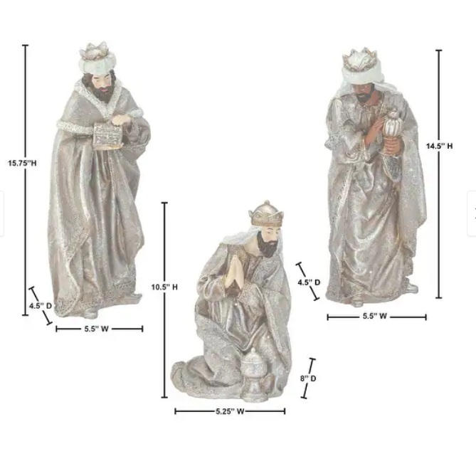 11-16" RESIN RENAISSANCE THREE KINGS ST3
