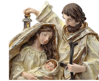 11" RESIN FLOWING ROBE HOLY FAMILY BUST