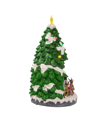 15.7"BATTERY OPERATED LIGHTED MUSICAL CHRISTMAS TREE WITH MOVING TRAIN