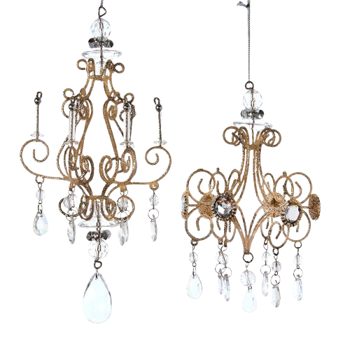 LIGHT GOLD CHANDELIER ORNAMENTS / INDIVIDUAL