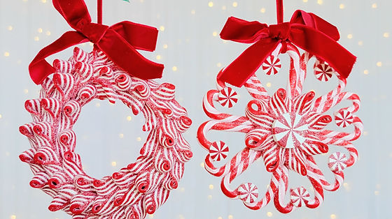PEPPERMINT WREATH ORNAMENTS
