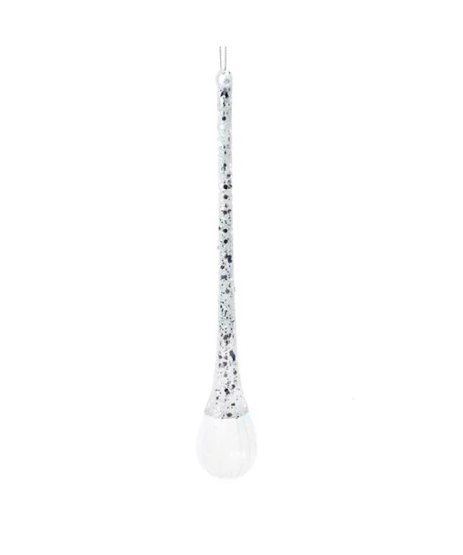 GLASS SILVER ICICLE DROP