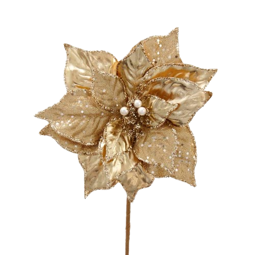 21"GOLD POINSETTIA SPRAY