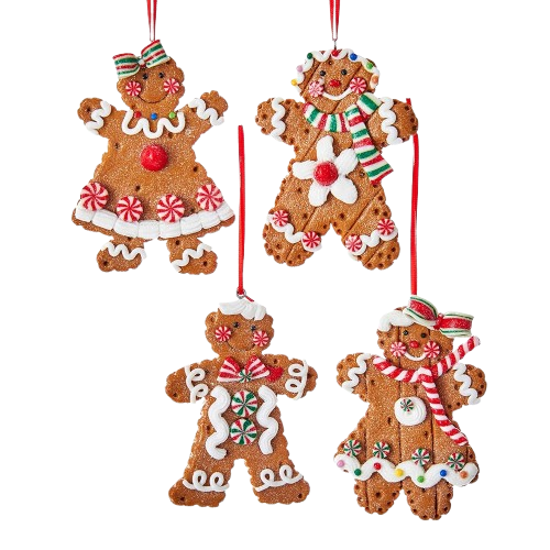 GINGERBREAD BOY AND GIRL ORNAMENTS / INDIVIDUAL
