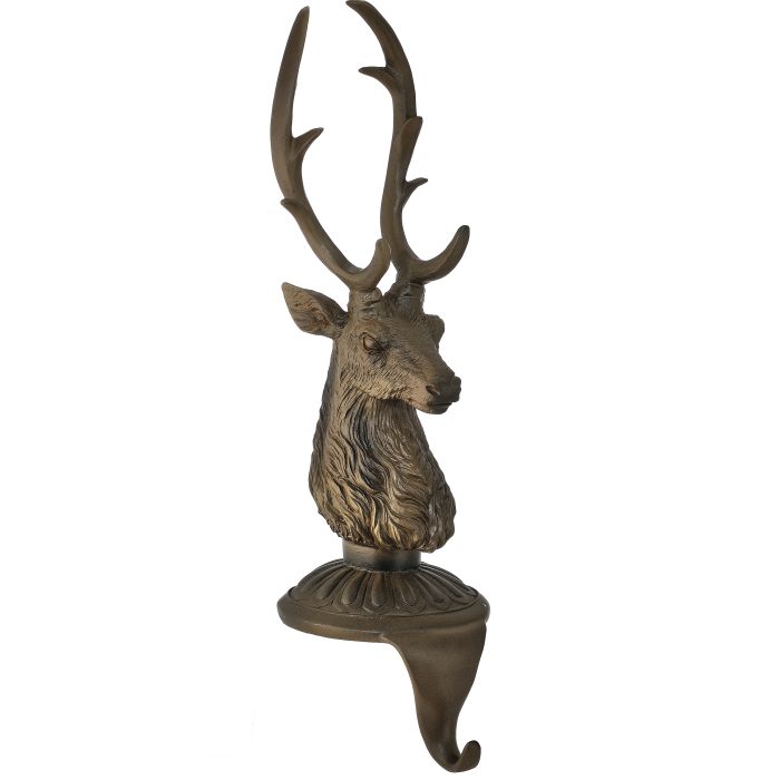 15.5" RESIN HIGHLANDS DEER  STOCKING HOLDER