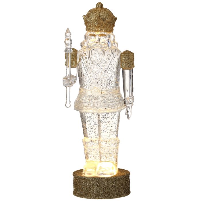 13"LED/BTY/TMR USB ACRY NCRACKER WATER GLOBE