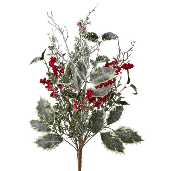 23" WINTER FROSTED W/BERRY AND HOLLY SPRAY
