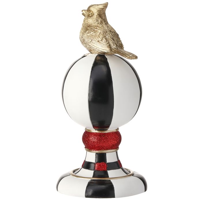 10" RESIN BALL TOPIARY W/BIRD TABLE PIECE
