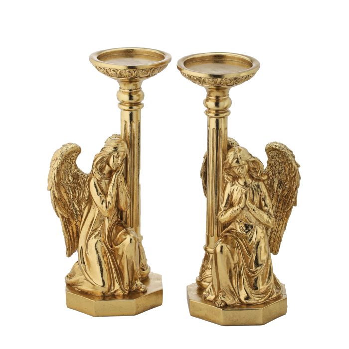 12" RESIN ANGEL W/CANDLE HOLDER INDIVIDUAL