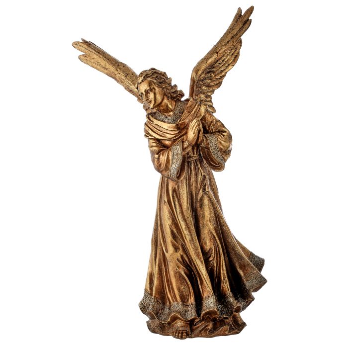 19.5" RESIN GILDED PRAYING ANGEL