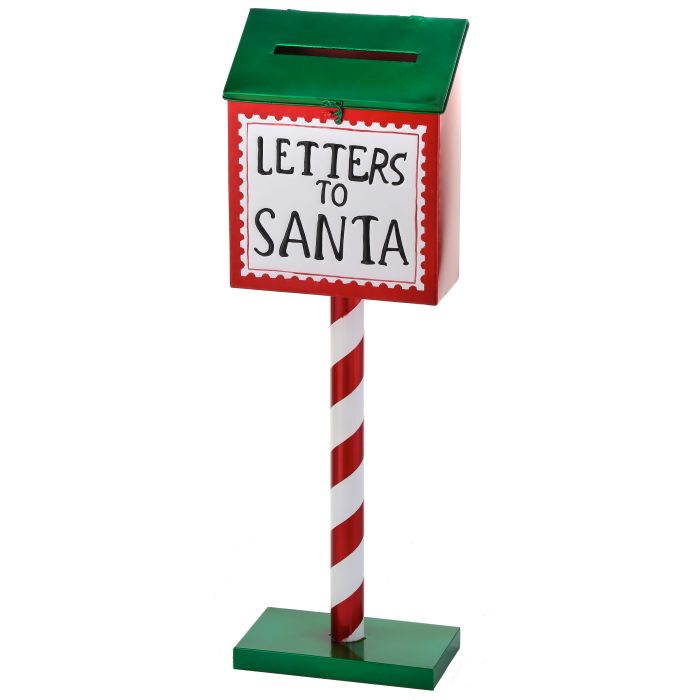 36" METAL STANDING MAILBOX "LETTERS TO SANTA"