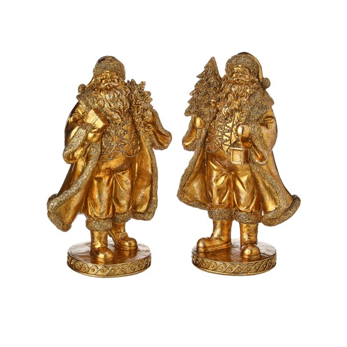 9" RESIN GILDED SANTA INDIVIDUAL