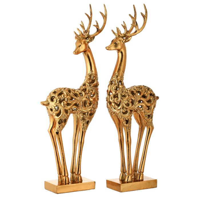 18" RESIN SCROLL DEER INDIVIDUAL