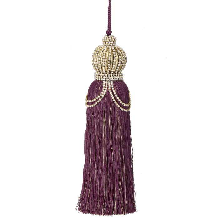 10" PEARL W/JEWEL TASSEL ORNAMENT