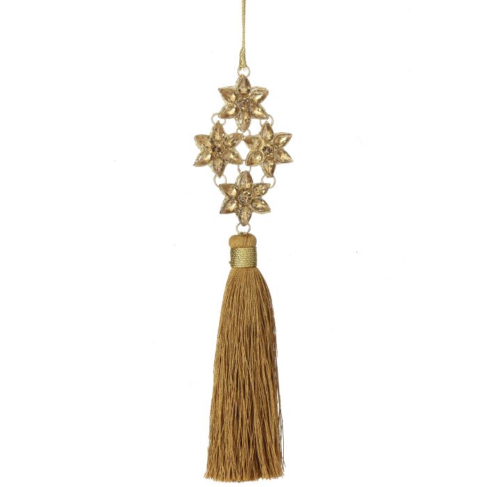 8" JEWEL FLURETTE W/TASSEL DROP ORNAMENT