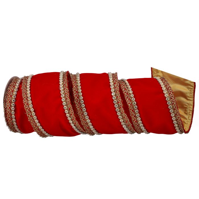 4"X5Y DIAMOND EDGE W/TRIM VELVET RIBBON