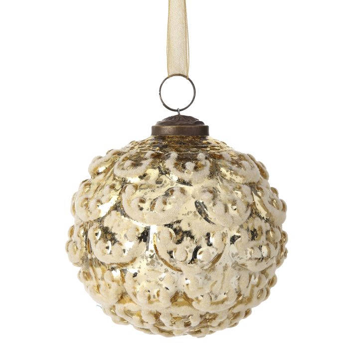 4' GLASS SWIRL BALL ORNAMENT