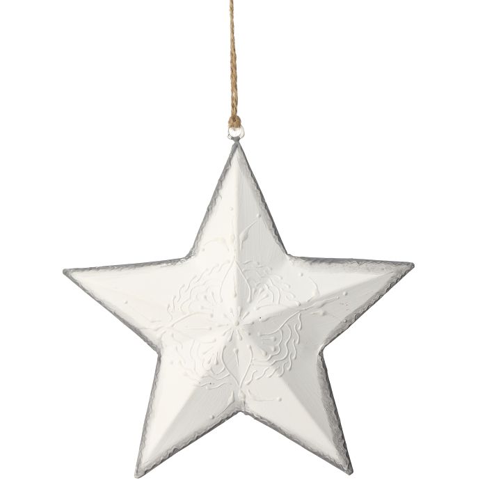 12" METAL ETCHED WINTER CHALET STAR ORNAMENT