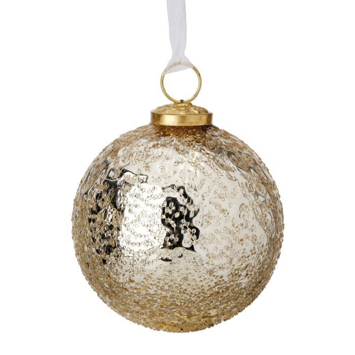 4" HAMMERED GLASS BALL ORNAMENT