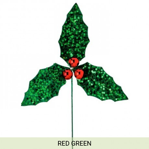 22" SEQUIN HOLLY STEM 