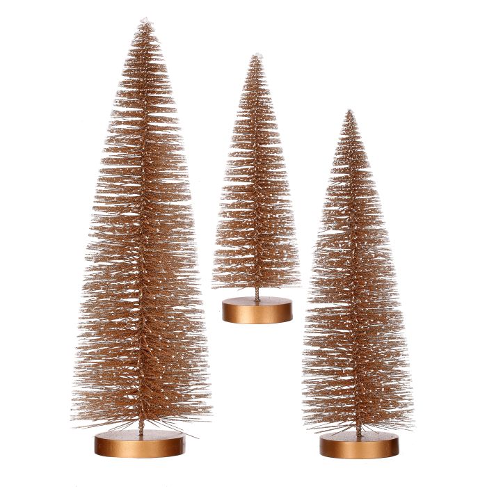 9" CHAMPAGNE SNOW TIPPED BRISTLE TREE INDIVIDUAL
