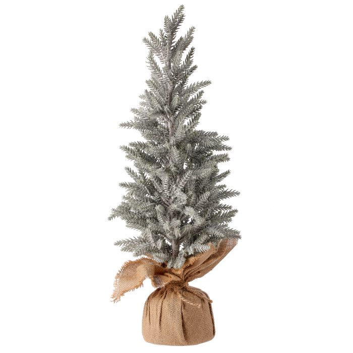 23" MINI SNOWY PINE TREE/BURLAP