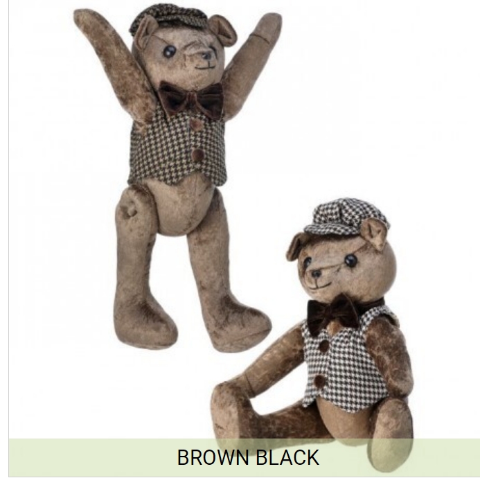 16" FABRIC COUNTRY CLUB BEAR INDIVIDUAL