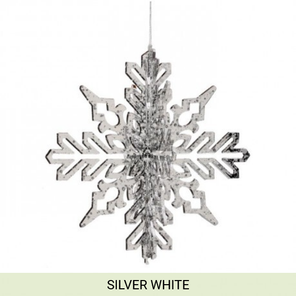 9" VP 3-D SHINY SNOWFLAKE/SNOW ORNAMENT KD
