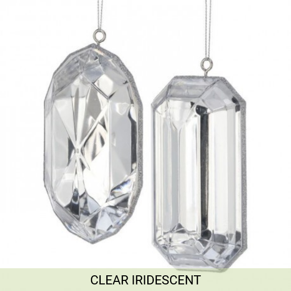 5"ACRYLIC REC/OBLNG PRECIOUS GEM ORNAMENT INDIVIDUAL