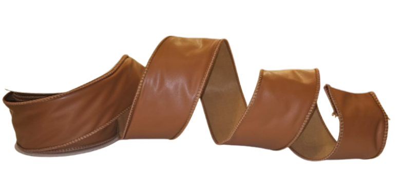 2.5"X10Y WIRED FEAUX LEATHER RIBBON
