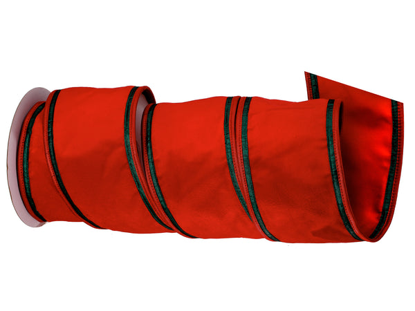 4"X5Y DBL PIPING VELVET METALC DUPION RIBBON