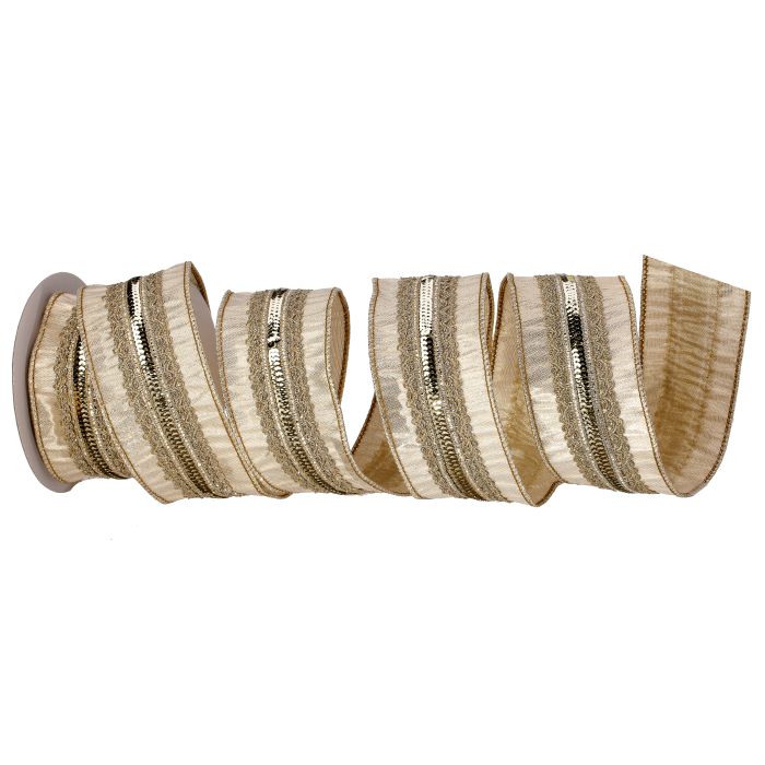 2.5"X5Y TRIM ON METALLIC DUPION RIBBON
