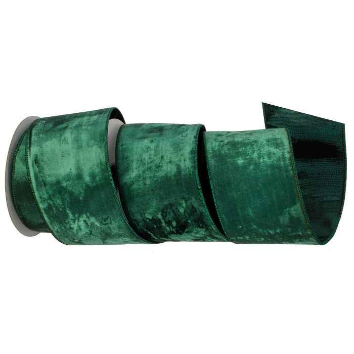 4"X10Y VISCOSE VELVET METALLIC BACK RIBBON