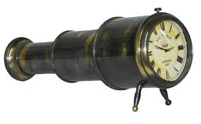 6.5" ANTIQUE TELESCOPE DESKTOP CLOCK