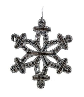 7" MOSIAC BEADED SNOWFLAKE ORNAMENT 